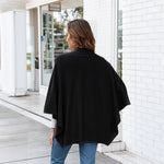 Elegant Cross Front Shawl Wrap | Black