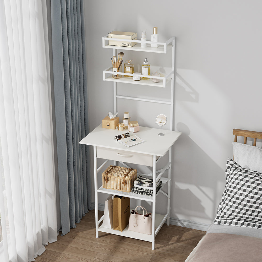 4-tier Open Shelves Dressing Table With Drawer