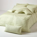 Egyptian Cotton Satin Stripe Oxford Pillowcase 330 Tc | King Pillow Case | Sage Green