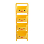 Mobile 4-tier Kids Toy Storage Rack Shelf