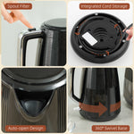 1.7l Fast Boil Electric Kettle And 2 Slice Water Toaster Set | Black