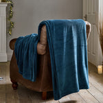 Luxury The Big One Ultra Soft Fleece Throw | Airforce Blue