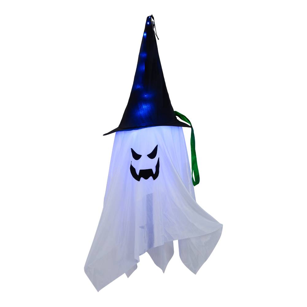 2pcs Halloween Decorations Ghost Witch Hats With Led Lights