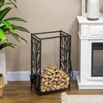 Heavy Duty Log Rack W/ 4 Tools, Black 70H x 46Wcm
