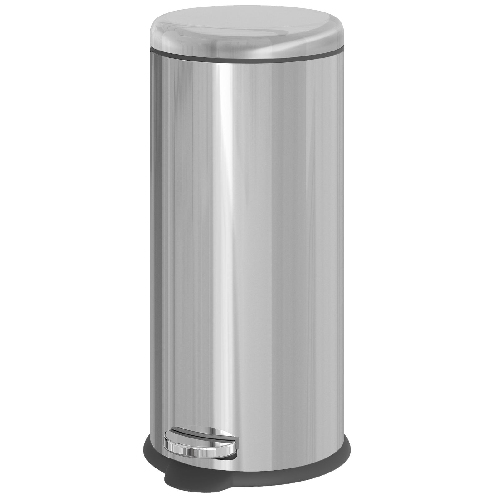 Foot Pedal Bin Stainless Steel Metal Waste Rubbish Lid