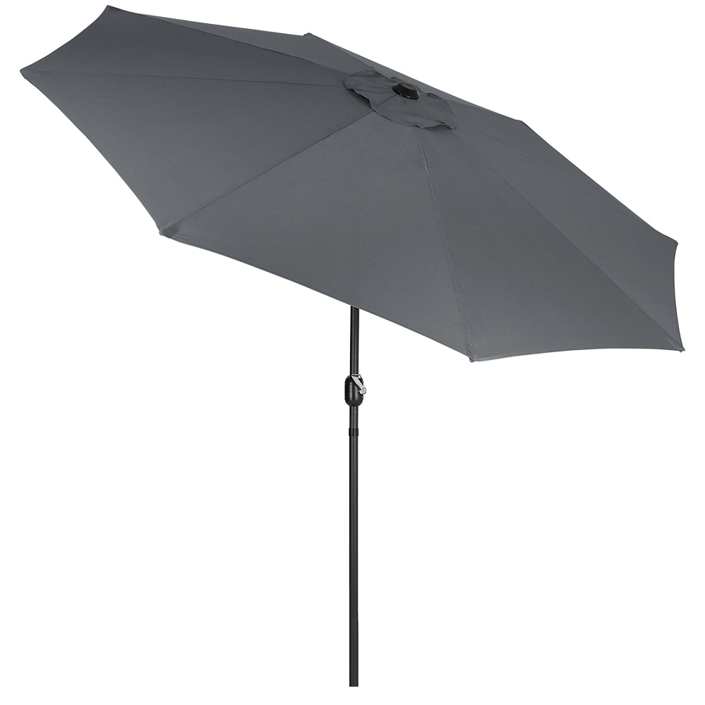 3m Garden Parasol Adjustable Tilting Parasol With Crank Handle For Outdoor Garden Patio Camping Without Base | One Size | Grey
