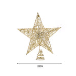 Decorative Star Sequins Christmas Tree Topper With Led Lights | Gold