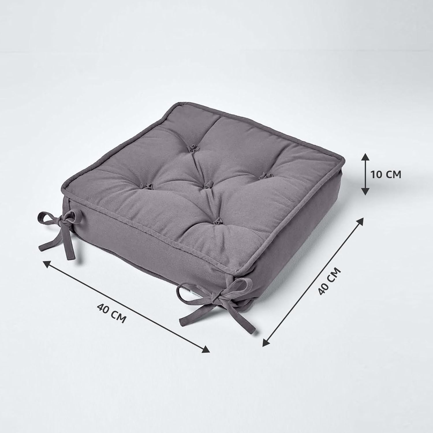 Cotton Dining Chair Booster Cushion | 40cm x 40cm | Charcoal Grey