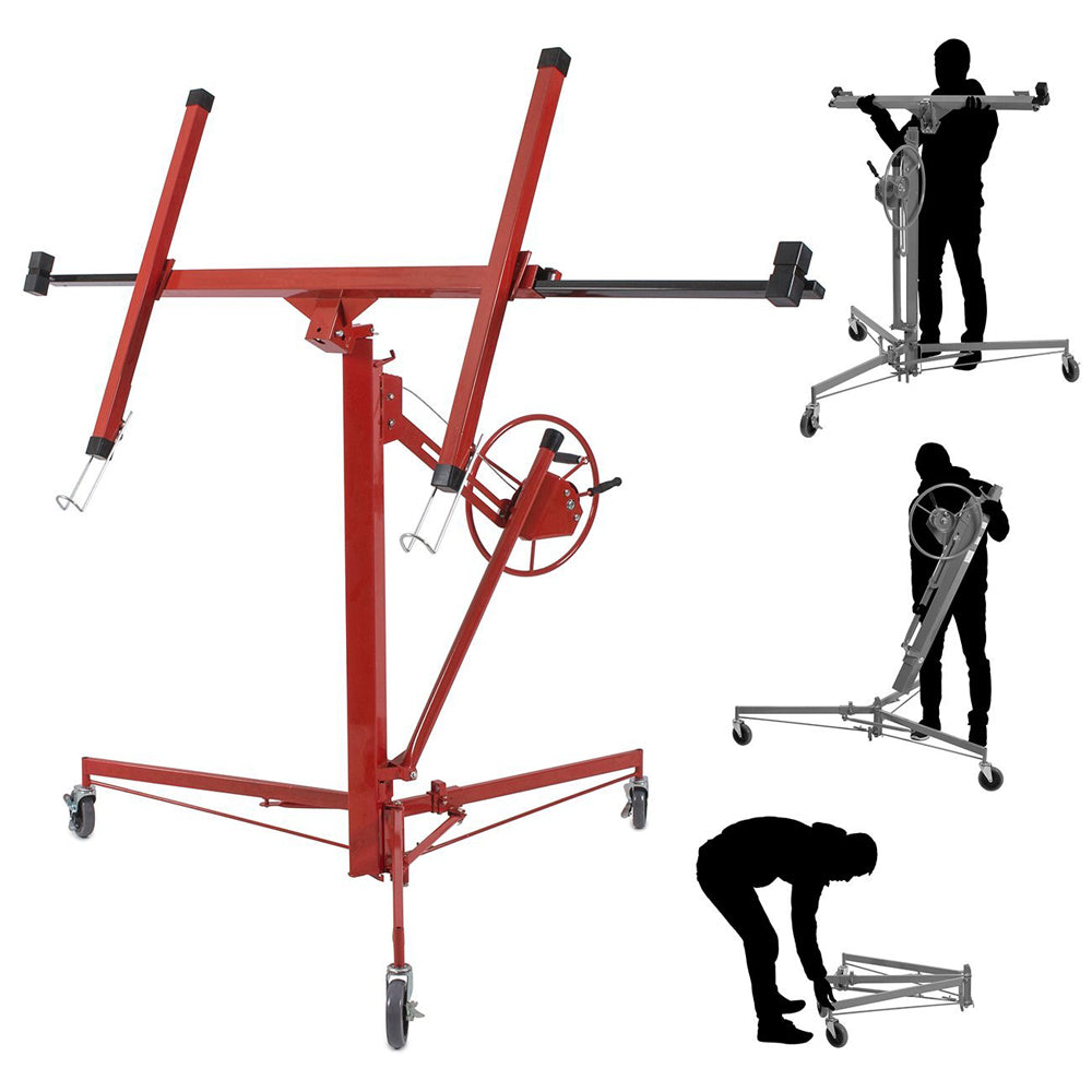 16ft Rolling Drywall Lifter Panel Hoist Jack Tool | Red