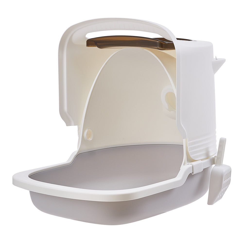Detachable Flip-top Cat Litter Box With Scoop Easy Clean