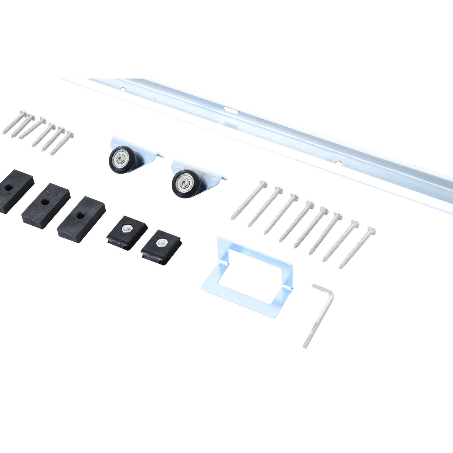 Modern Sliding Barn Door Hardware Kit Track System Gear Set Divider