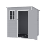 6 X 6ft Durable Pp Outdoor Storage Shed With Lockable Door, Floor, Window & Vent – Weatherproof Plastic Garden Shed