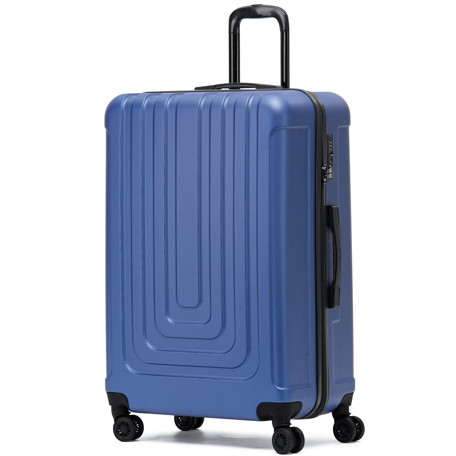 Large 30" Hard Shell Check In Suitcase 8 Spinner Wheels Hold Luggage | Large | Navy Blue