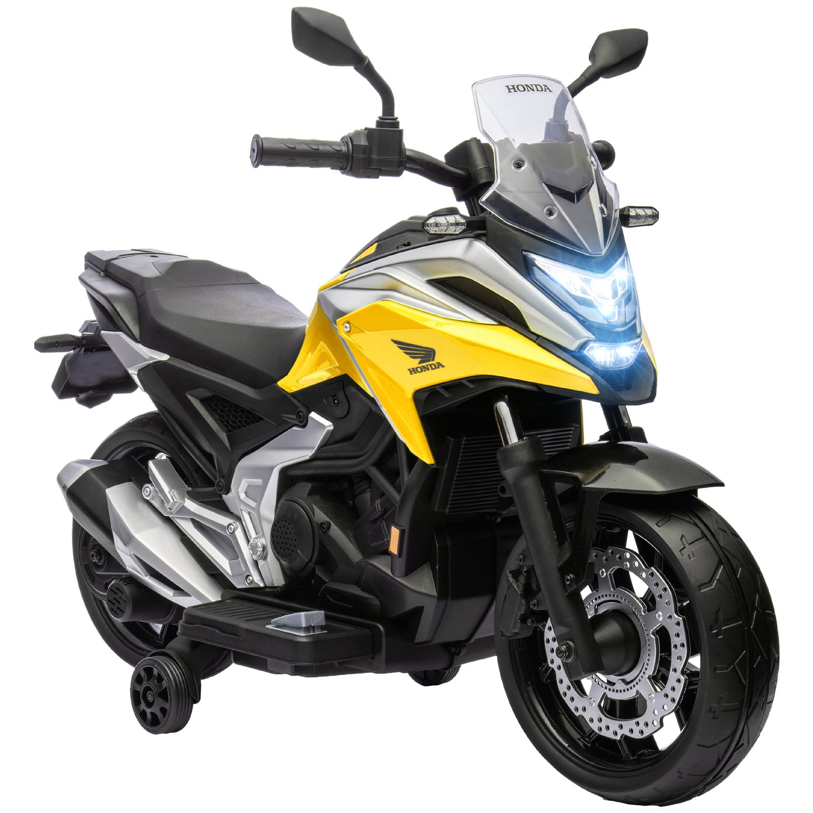 Honda Licensed 12v Kids Electric Motorbike W/ Music Headlights | Yellow