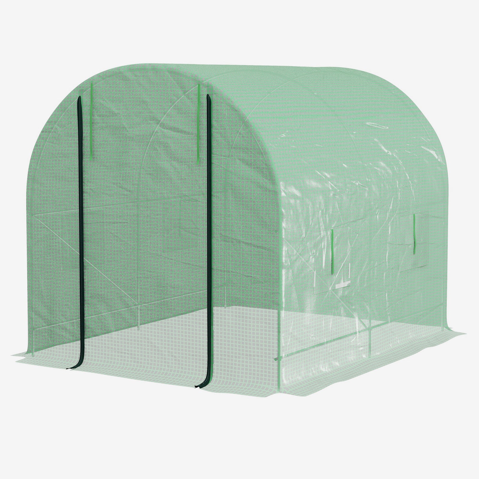Walk-in Polytunnel Greenhouse 2.5x2m - Green
