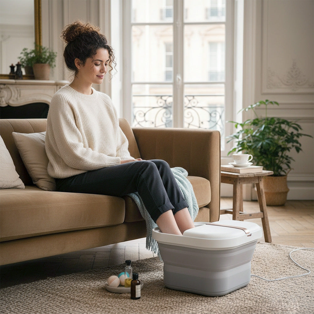 Foldable Foot Spa Massager Pedicure Bath | White
