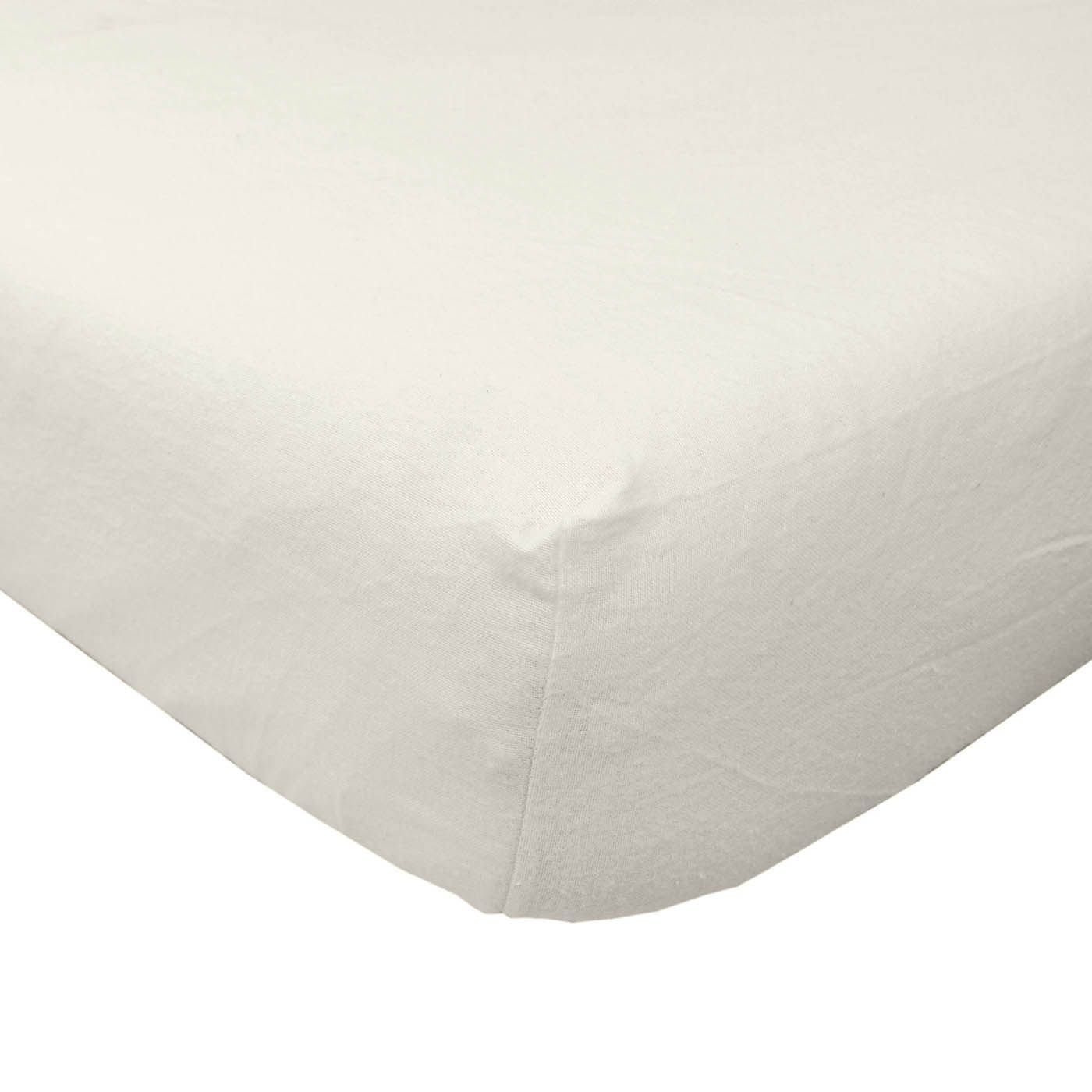 Brushed Cotton Fitted Sheet 100% Cotton Luxury Flannelette | King | Cream