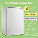 Comfee 131l Under Counter Fridge, Large Capacity Refrigerator With Light, 3 Removable Shelves & Crisper Drawer