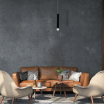 Carbon Black Led Pendant Lamp 1x5w Eye Catching Contemporary Cylindrical Lights With Built In Low Consumption Light Source