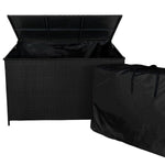 Rattan Corner Set & Cushion Storage Box | Black