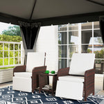 3 Pieces Rattan Bistro Set W/ Adjustable Backrest | Brown