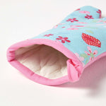 Birds And Flowers Pink Cotton Oven Glove