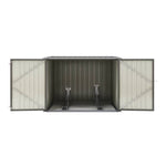 Outdoor Storage Shed Lockable Metal Tool House With Double Doors Fits 2/4 Bikes | Small | Grey