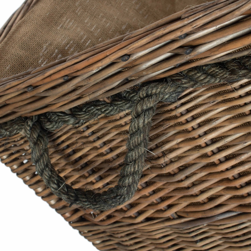 Wicker Large Rope Handle Log Basket