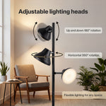 Emitto Floor Lamp, 3-light Dimmable Standing Lamp, Remote Touch, Black