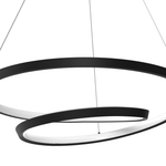 Lucero Designer Led Pendant Lamp Black 48w 50cm Monochromatic Swirl