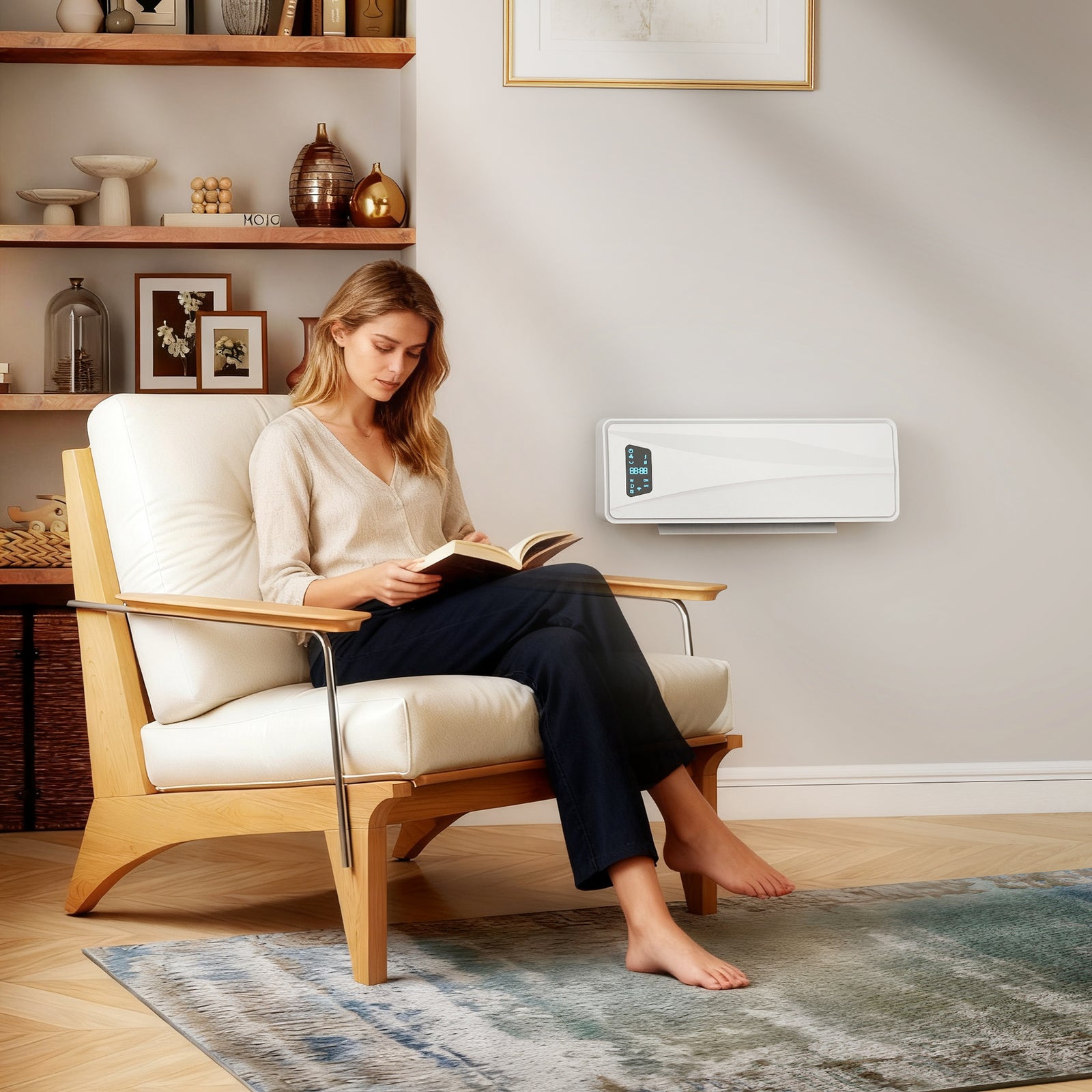 2000w Ceramic Electric Heater With Fan, Wall Heater | White