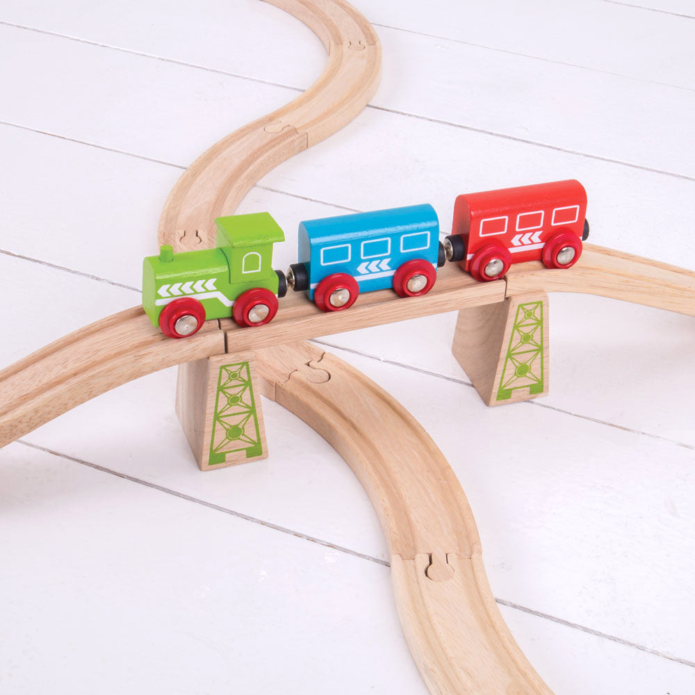 12 High Level Track Blocks for Wooden Train Sets