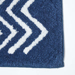 Chevron Pattern Cotton Bathmat | 50 x 80cm | Blue & White