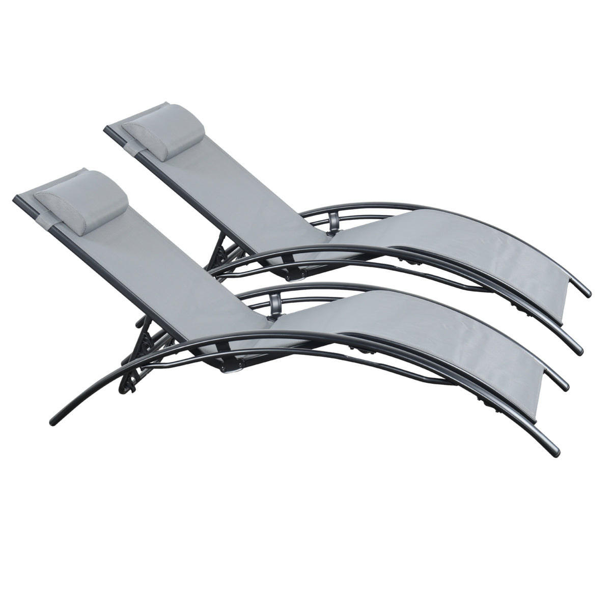 Pair Of Bali Sun Loungers | Set of 2 | Grey