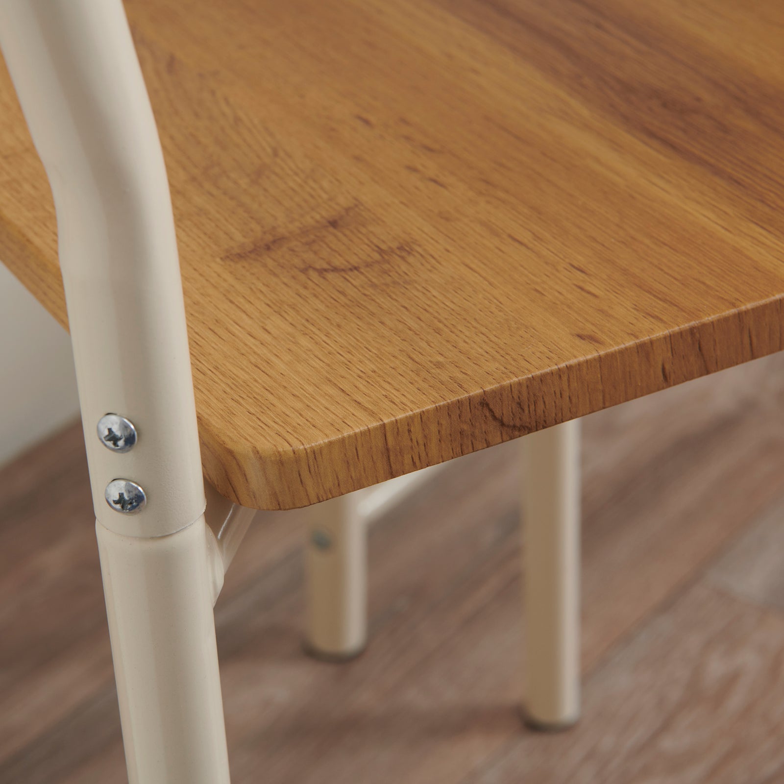 Live Edge Compact Dining Set, Table & 2 Chairs, W80 X D53cm | Buttermilk
