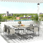 8 Seater Garden Dining Set, Cube Garden Furniture W/ Cushion