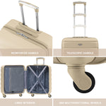 56x45x25cm Large Cabin Carry On Case - Overhead Luggage Suitcase - 4 Spinner Wheels - Abs Shell | 56 x 45 x 25cm | Champagne