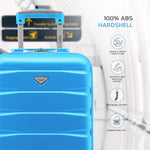 55x35x20cm Cabin Carry On Suitcase Hard Shell Overhead Luggage 100+ Airlines Approved | Cabin | Turquoise