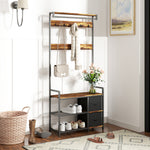 Coat Rack With Drawer, 4-in-1 Hall Tree With Coat Stand