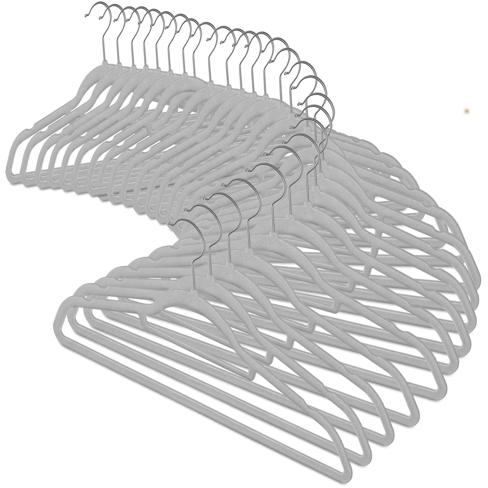 50pc Velvet Hangers - Grey
