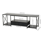 Modern Tv Stand With Fabric Drawers, Spacious Storage Entertainment Center | Black
