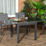 Extendable Garden Dining Table With Tempered Glass Top