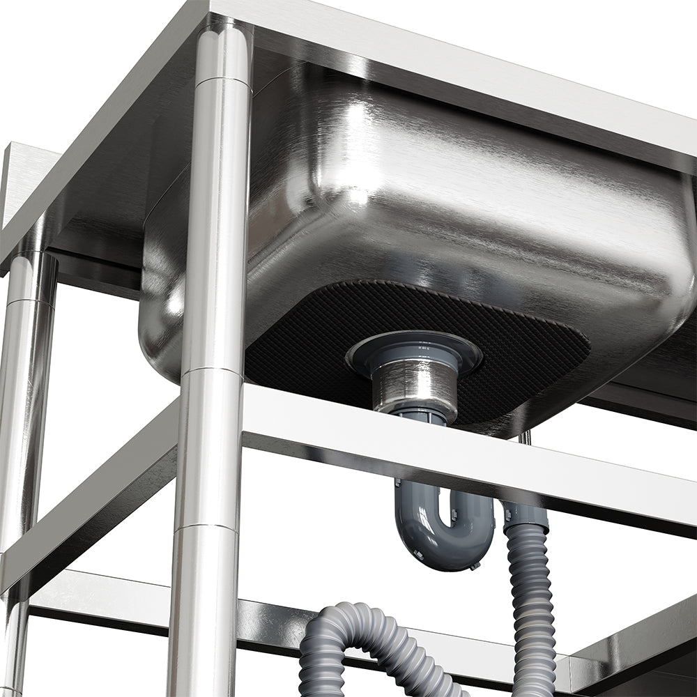 100cm W X 50cm D X 89.5cm H Bathroomdeco Stainless Steel One Compartment Sink With Shelves