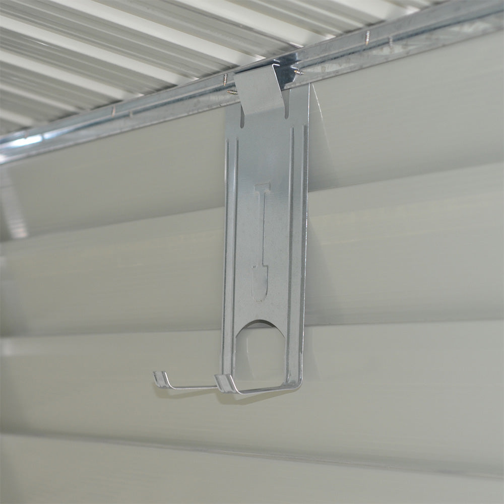 Durable Zinc Steel Metal Garden Shed 4.7×8.86ft – Waterproof Outdoor Storage House For Tools And Garden Equipment, Charcoal Black | Charcoal Black