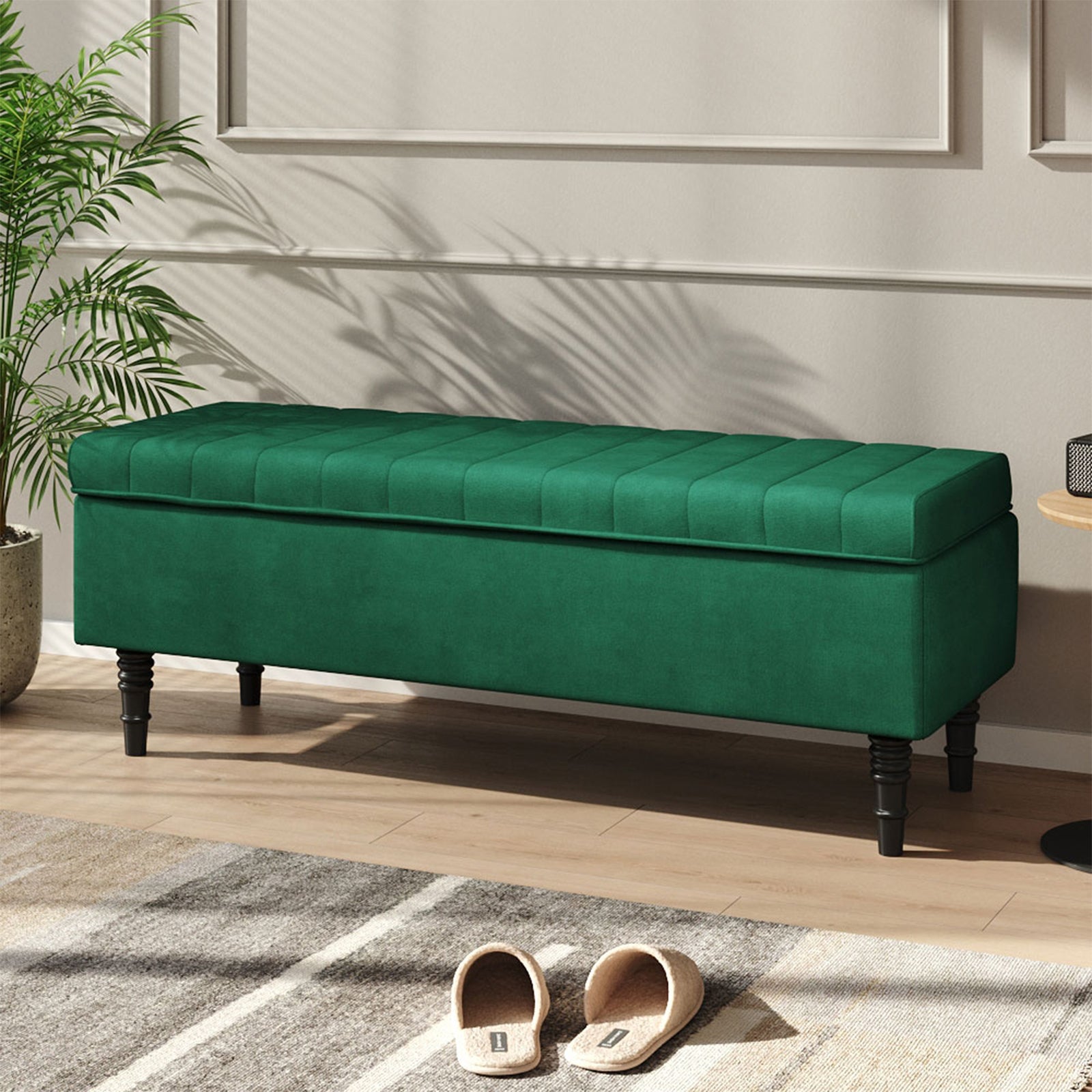 Breeins Fleece Upholstered Storage Bench