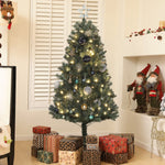 5/6ft Artificial Christmas Tree With Led Blue Red/Blue | 5ft | Blue