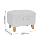White Teddy Fleece Upholstered Storage Ottoman | Small | White