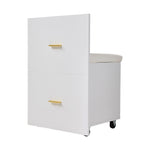 Vanity Table With Mirror & Cushioned Stool