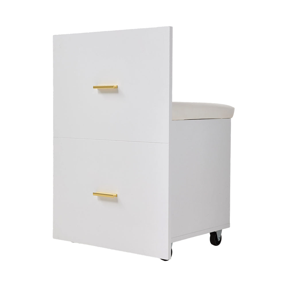 Vanity Table With Mirror & Cushioned Stool