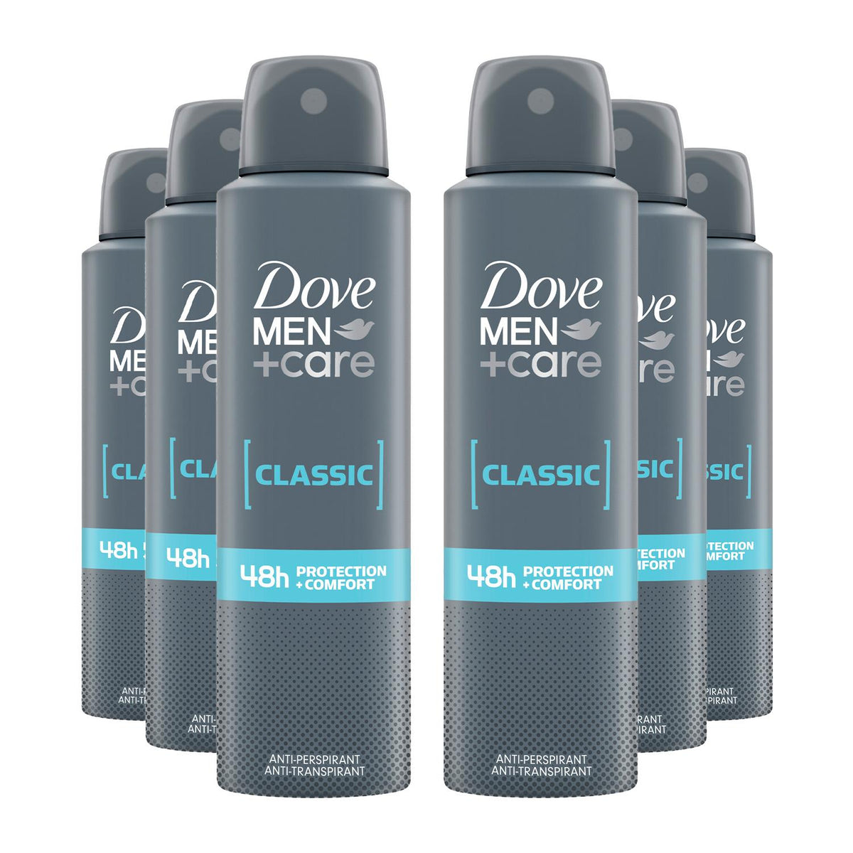 Men+care Classic Antiperspirant With 48h Sweat Protection Deo 150ml, 6 Pack | Set of 6